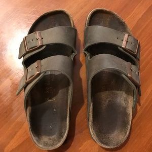 Birkenstocks, tan, used, size 6
